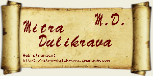 Mitra Dulikrava vizit kartica